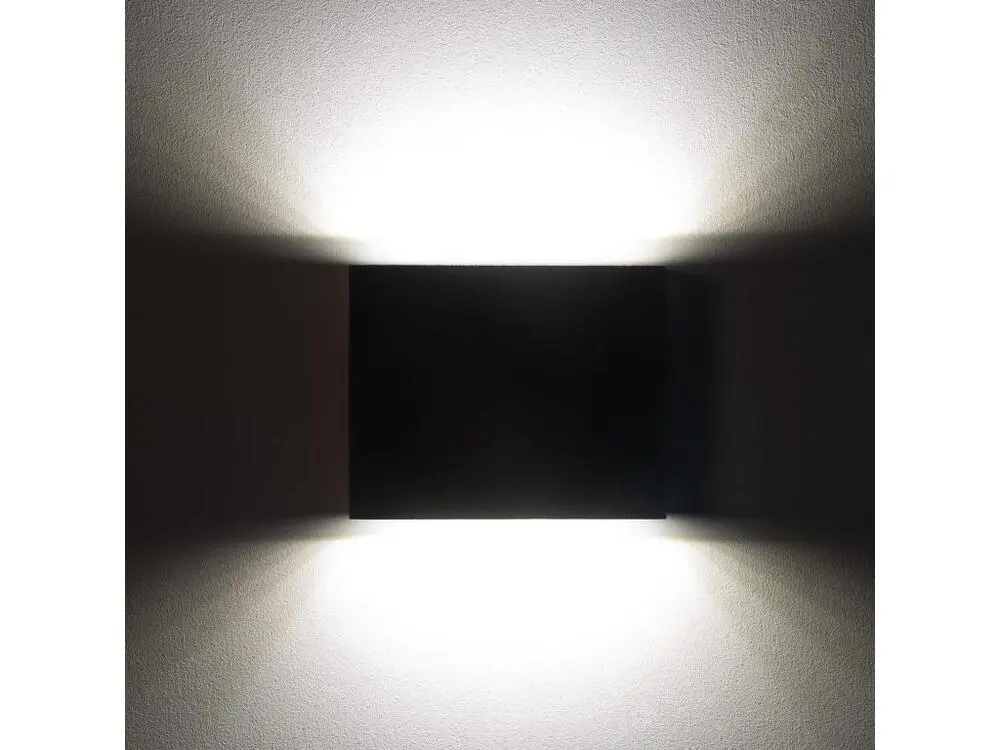 Applique Murale LED Extérieure Kaysa 6W Éclairage Jumeau Face Carrée Noire Blanc Neutre 4000K - 4500K