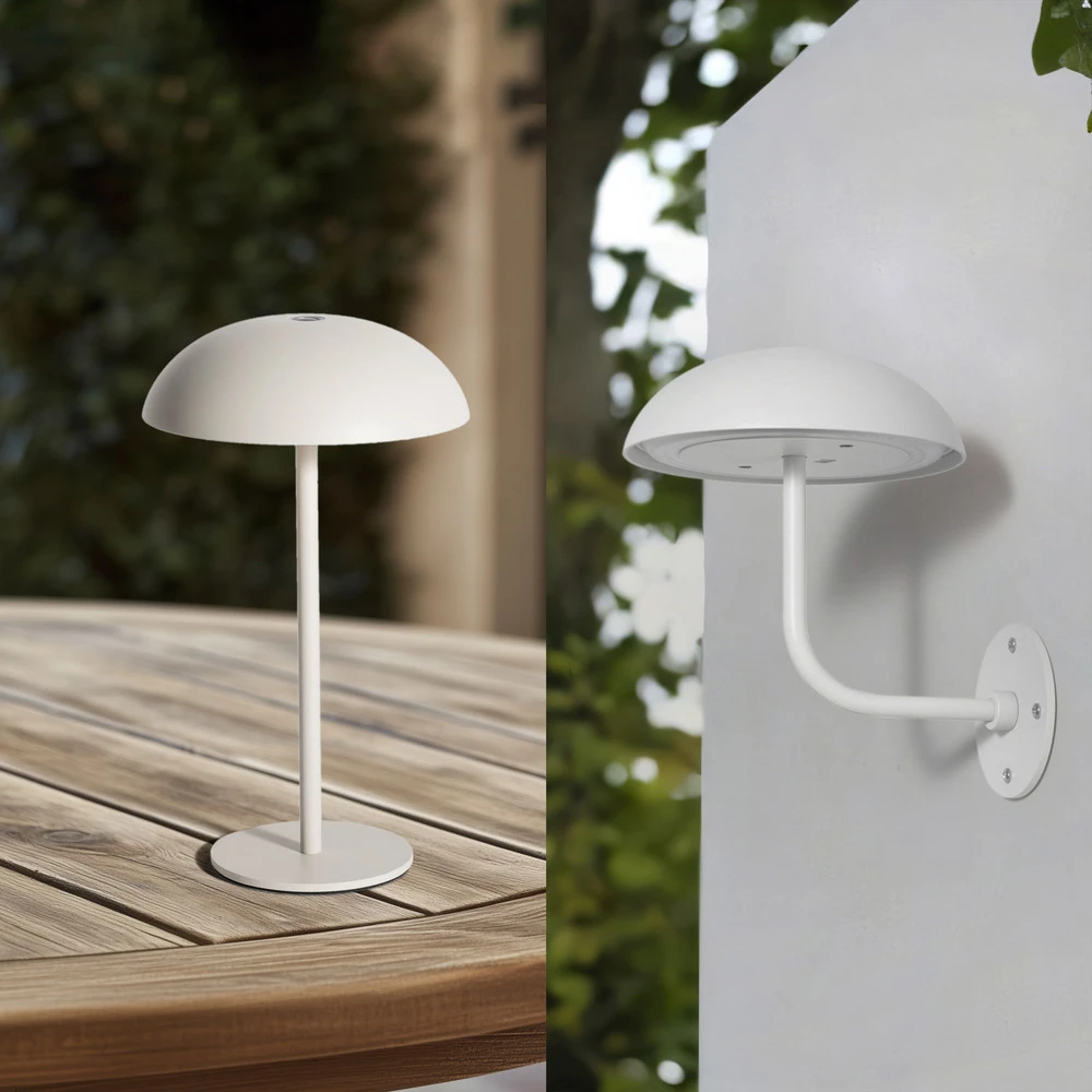 Arcchio lampe de table LED sur batterie Thenra, blanc, support mural