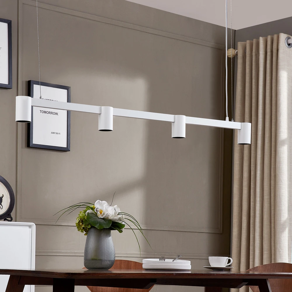 Arcchio Suspension Brinja, blanc, 120 cm de prolongé, 4 lampes, GU10