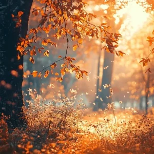 Automne Toile de Fond Rayons de Soleil Arbres Photographie BRP10-265