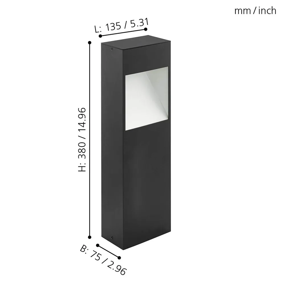 Borne extérieure en métal noir MANFRIA led intégrée 10W