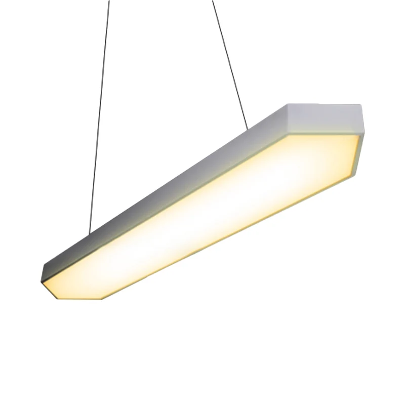 Éclairage suspendu linéaire en métal, Kit de lampe suspendue moderne à Led blanc/noir/argent en lumière blanche/chaude/nat...