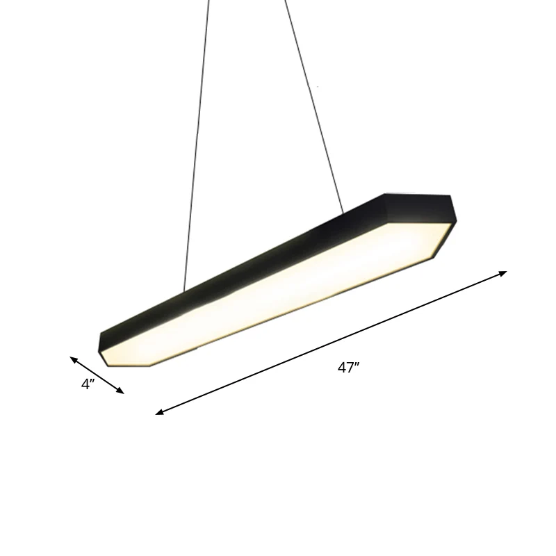 Éclairage suspendu linéaire en métal, Kit de lampe suspendue moderne à Led blanc/noir/argent en lumière blanche/chaude/nat...