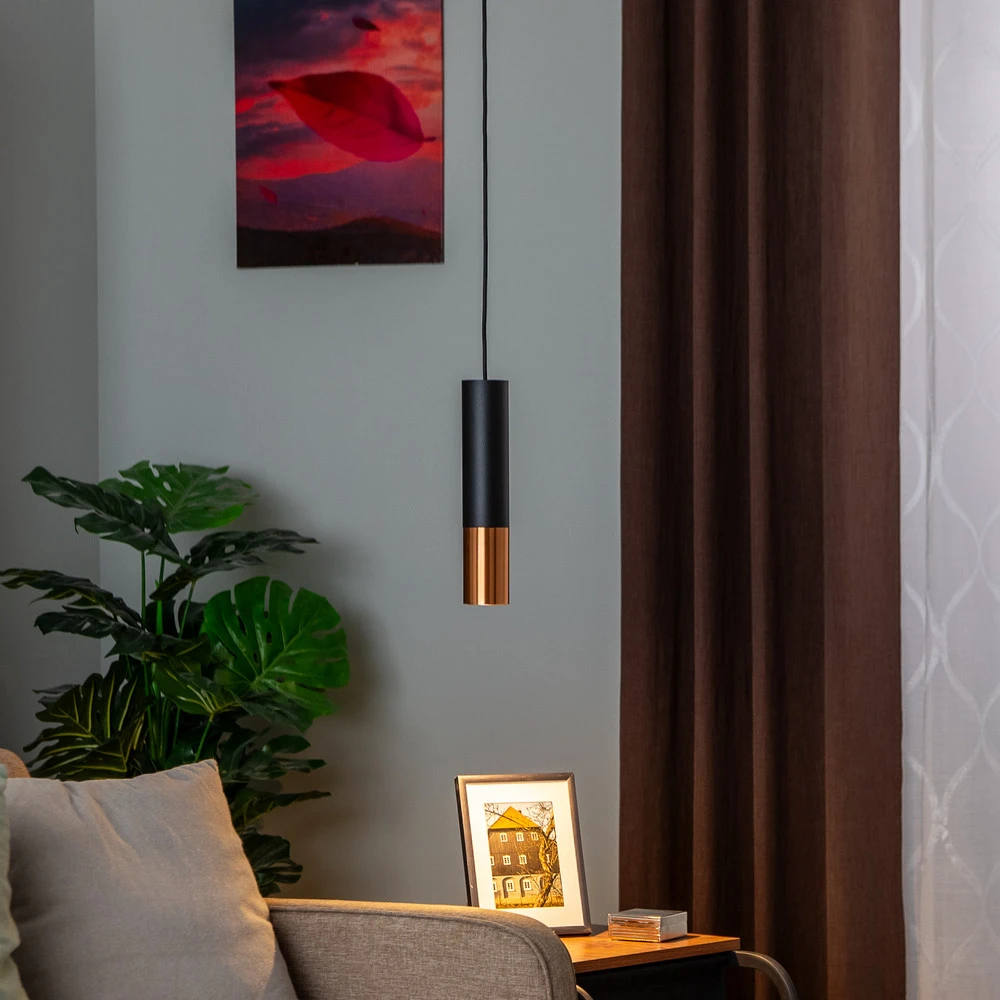 Euluna Thalassa suspension x1 GU10 noire/cuivrée