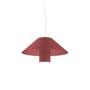 FLORA Suspension, 1X GU10, max 42W, rouge cowhide, D.25cm