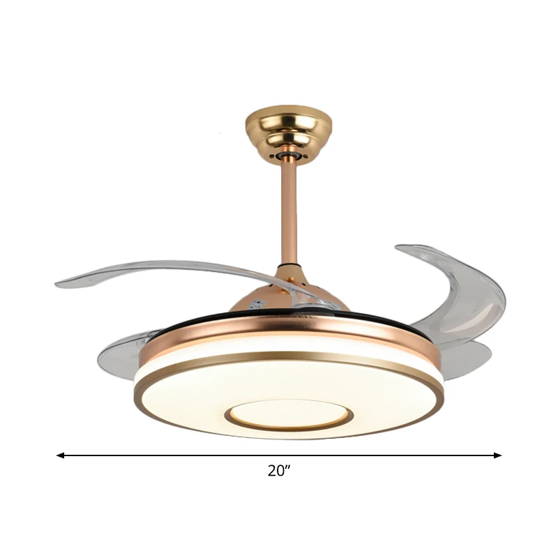 Lampe LED suspendue en forme de cercle large de 20 pouces, novateur, en acrylique, semi-affleurante, pour salon, salon, av...