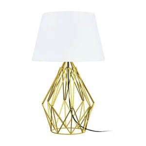 Lampe poser colonne métal doré 40 cm.