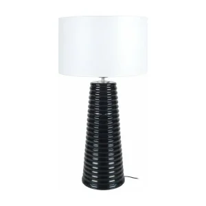 Lampe poser colonne verre noir 30 cm.