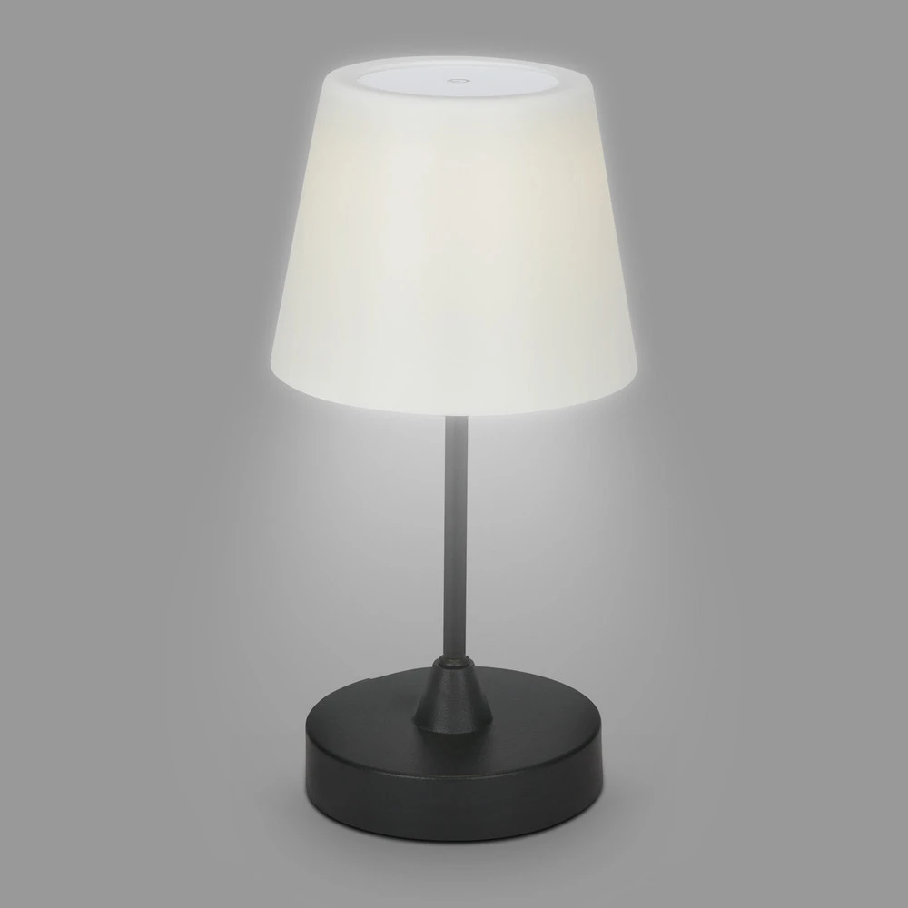 Lampe à poser LED accumulateur d'extérieur Campi, intensité variable, noir