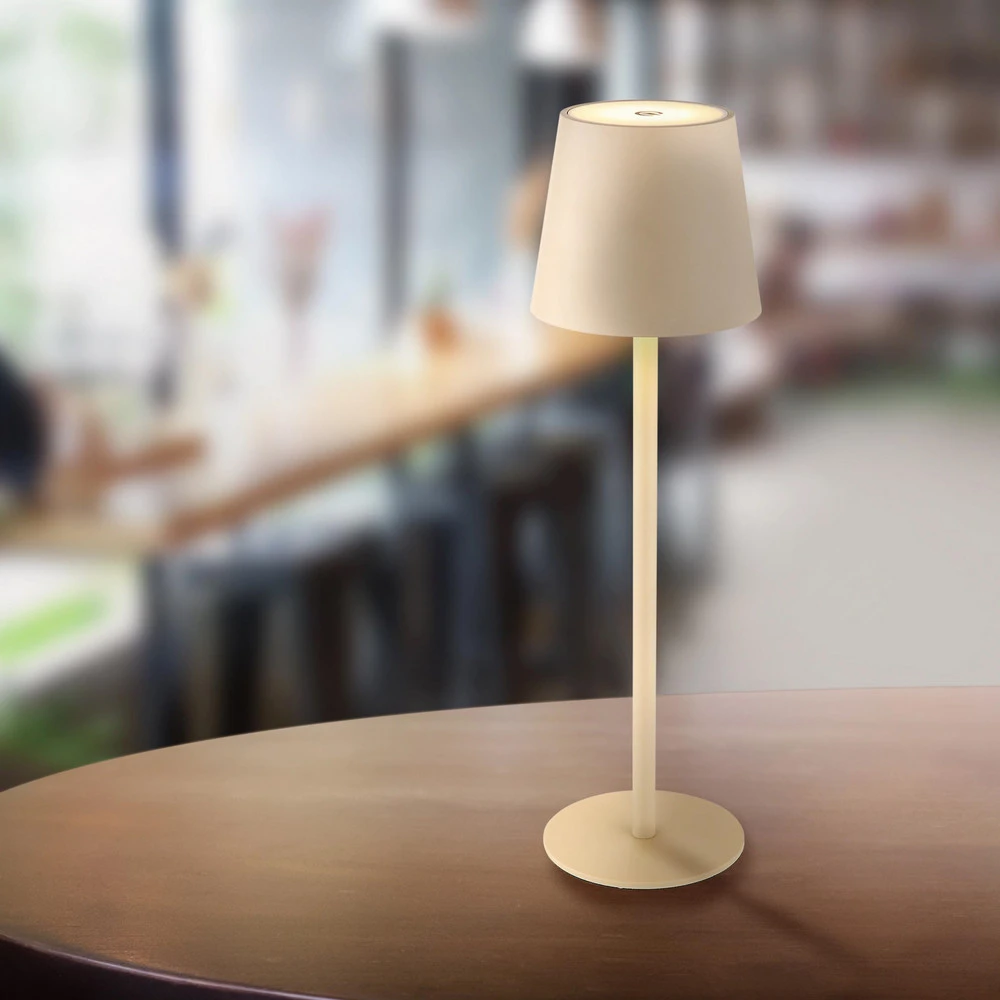 Lampe à poser LED sur batterie Vannie, sable, hauteur 36 cm, CCT