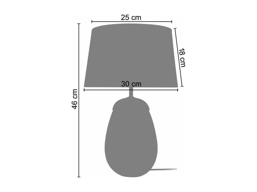 Lampe poser ovale verre ,foncé,écru 46 cm.
