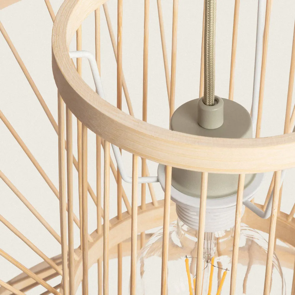 Lampe à suspendre en bambou avec éclairage LED Namibie