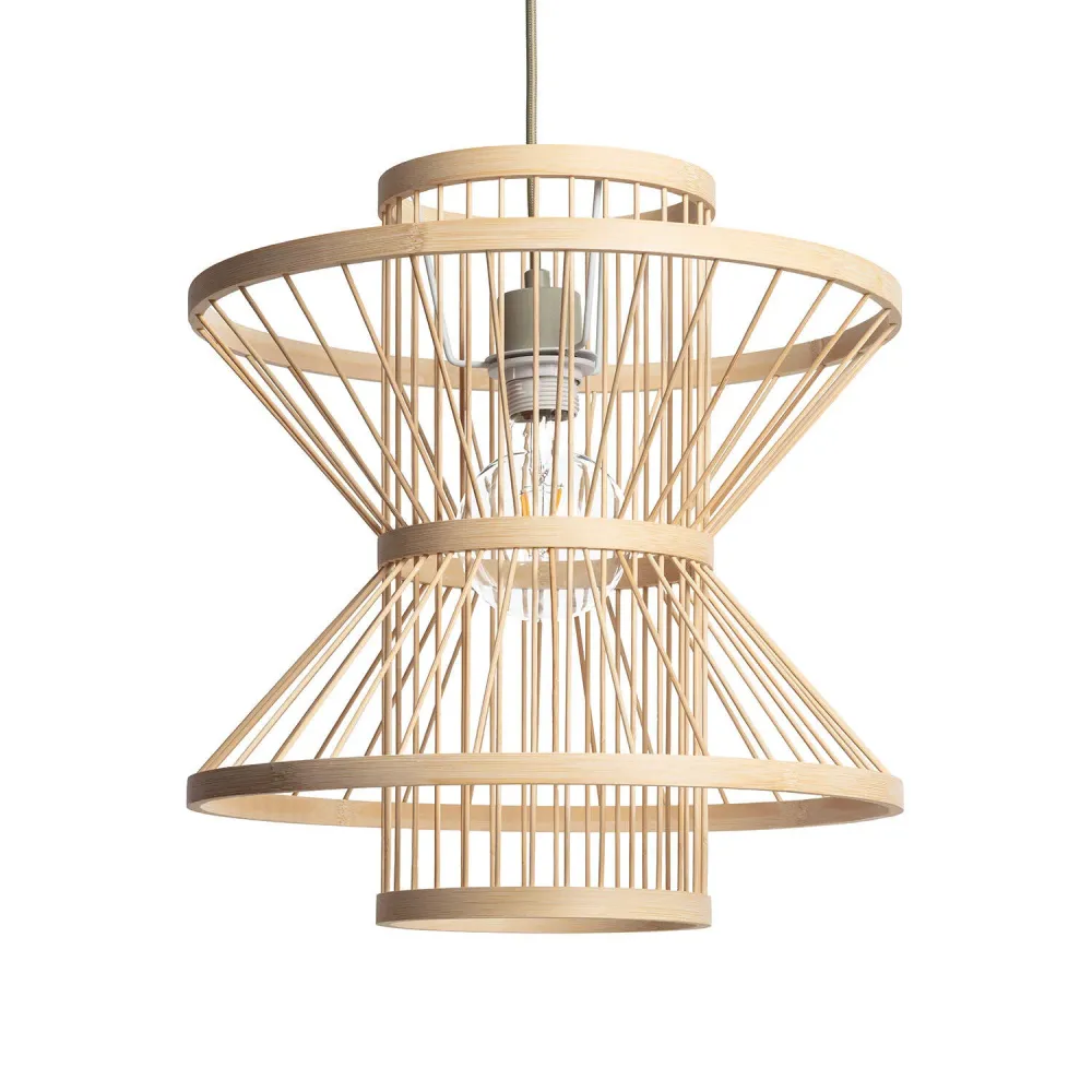 Lampe à suspendre en bambou avec éclairage LED Namibie