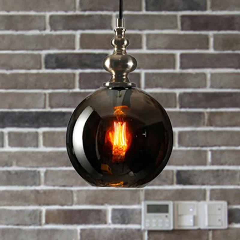 Lampe suspendue à abat-jour global de 8 "/ 10" W, actuel et élégante, verre alvéolé clair/gris fumé, 1 lampe suspendue pou...