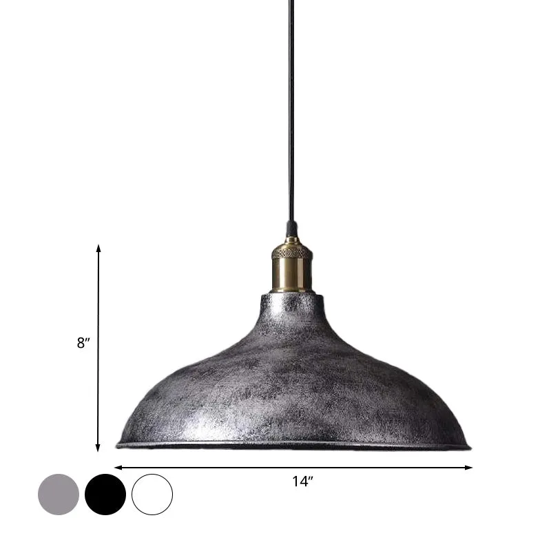 Lampe suspendue à 1 ampoule, plafonnier en métal de Style Classique, noir/blanc, pour Restaurant