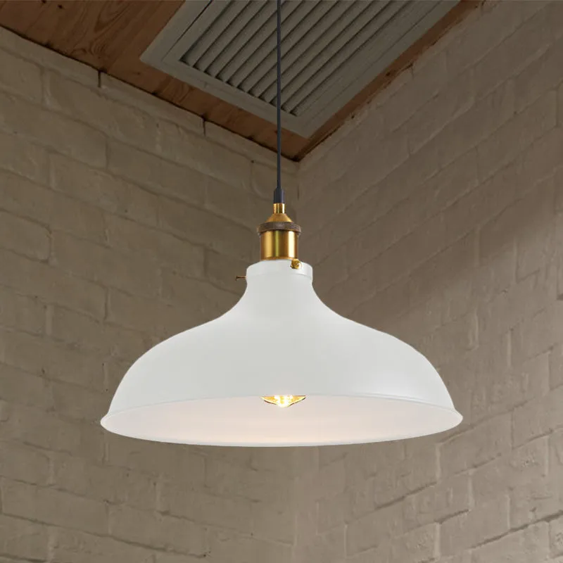 Lampe suspendue à 1 ampoule, plafonnier en métal de Style Classique, noir/blanc, pour Restaurant