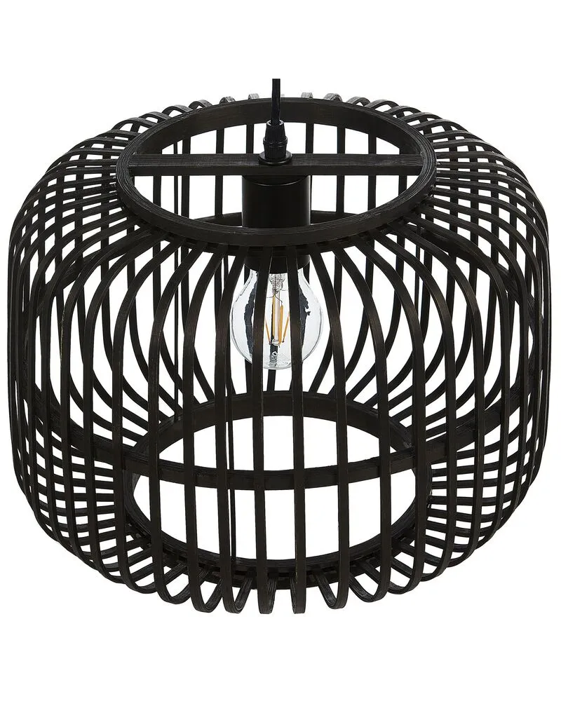 Lampe suspendue en bambou noir MACHEKE
