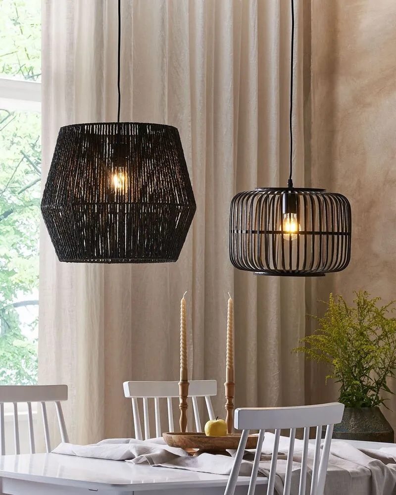 Lampe suspendue en bambou noir MACHEKE