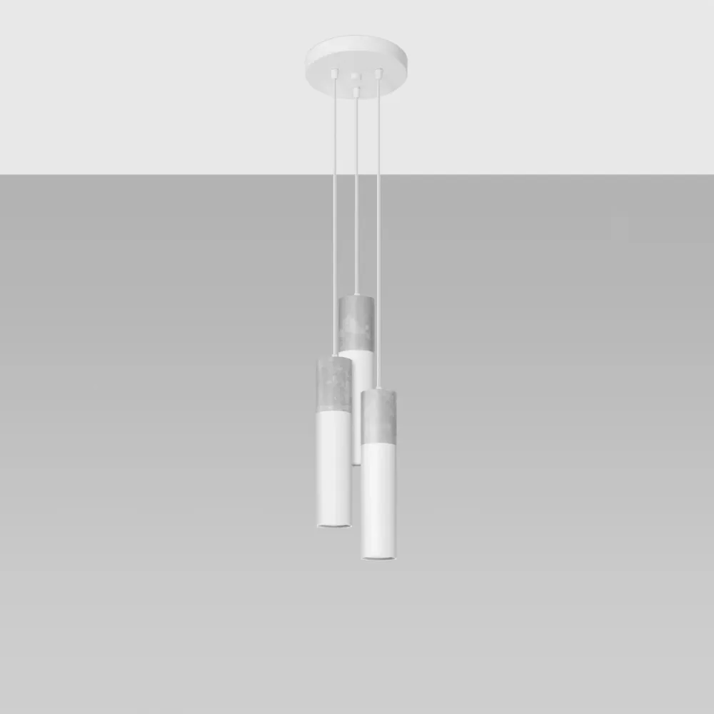 Lampe suspendue Borgio 3P SOLLUX en béton avec éclairage LED