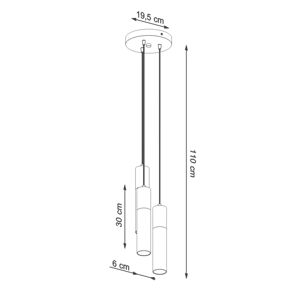 Lampe suspendue Borgio 3P SOLLUX en béton avec éclairage LED