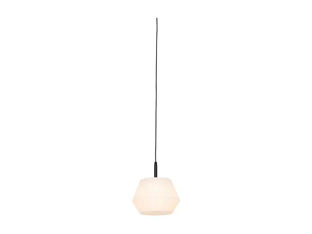 Lampe suspendue d'extérieur noire avec abat-jour blanc 33 cm IP44 - Robbert