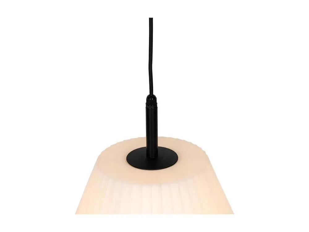 Lampe suspendue d'extérieur noire avec abat-jour blanc 33 cm IP44 - Robbert