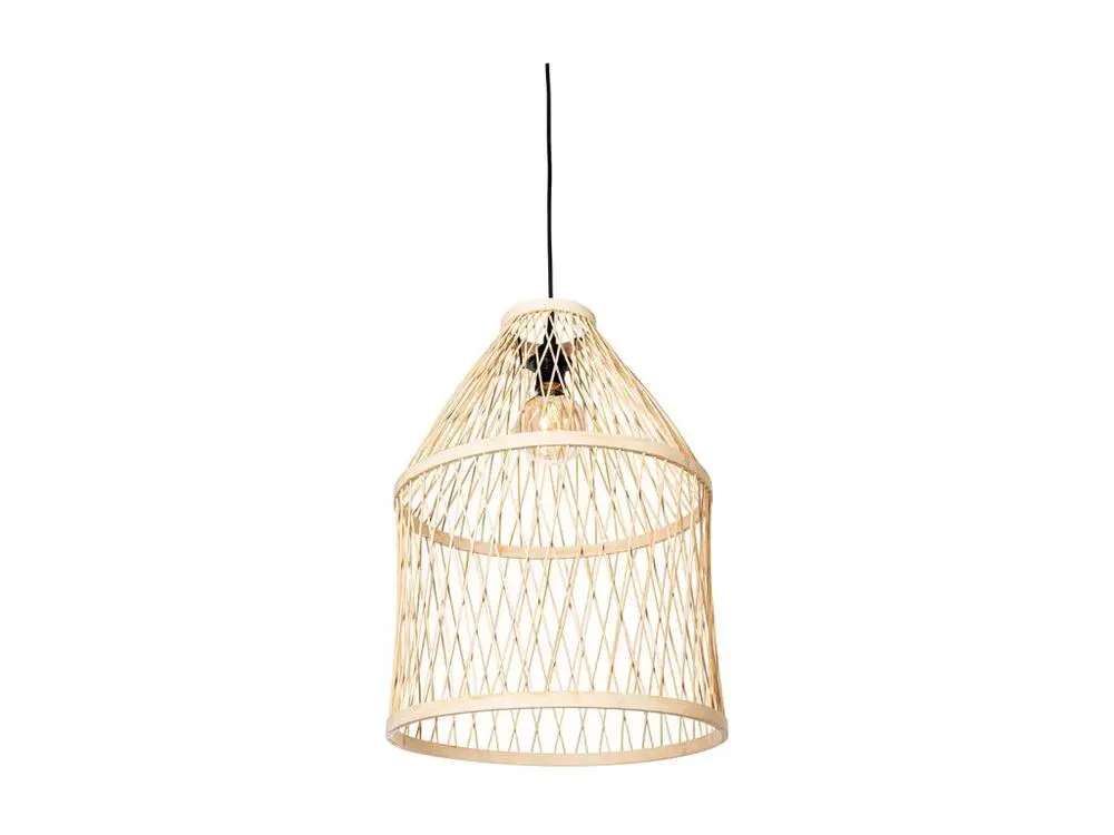 Lampe suspendue d'extérieur rurale en rotin 3 lumières - Calamus