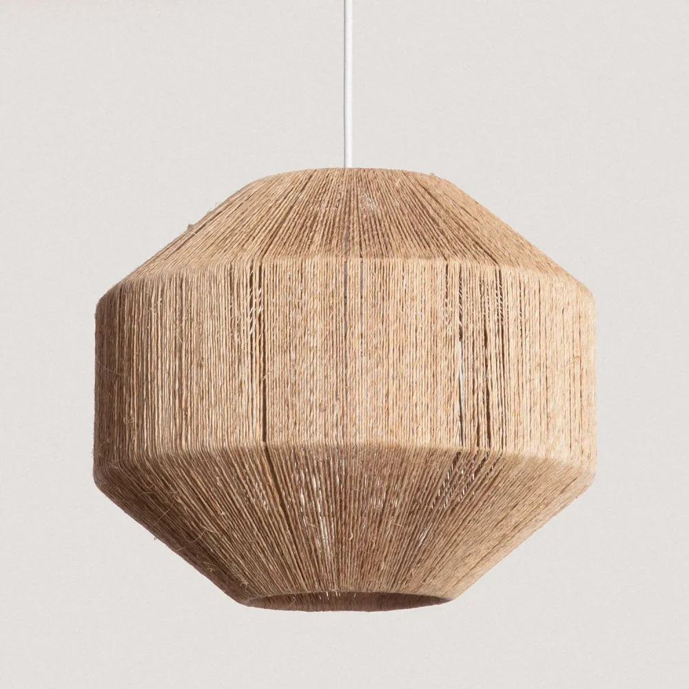 Lampe suspendue extérieure Calliope en jute avec éclairage LED par ILUZZIA