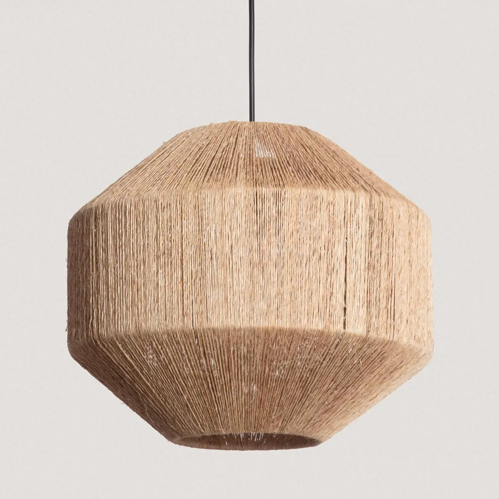 Lampe suspendue extérieure Calliope en jute avec éclairage LED par ILUZZIA