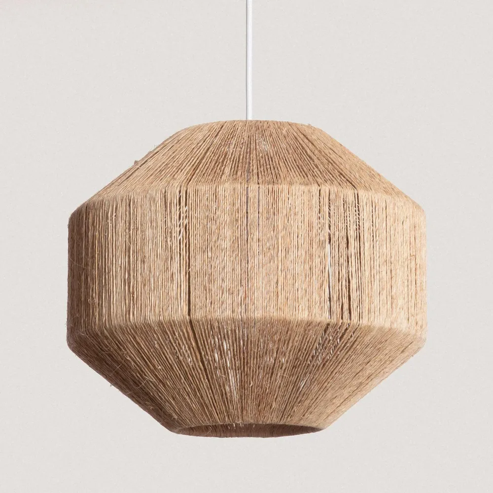 Lampe suspendue extérieure Calliope en jute avec éclairage LED par ILUZZIA