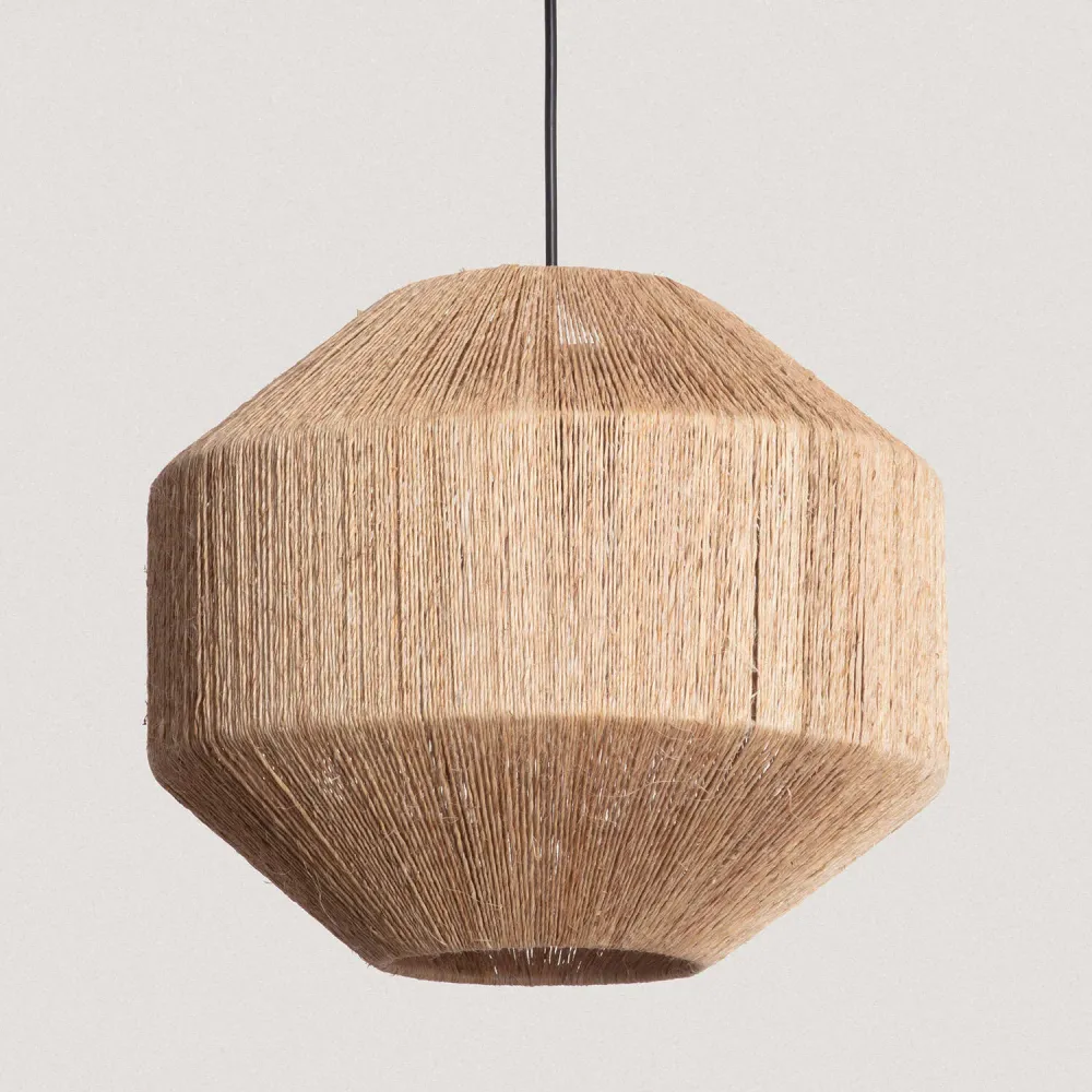 Lampe suspendue extérieure Calliope en jute avec éclairage LED par ILUZZIA