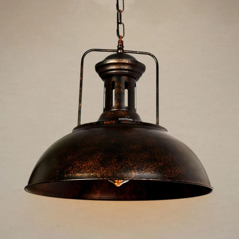 Lampe suspendue en forme de dôme de 13 "/ 16" de étendu, style industriel, lampe suspendue en métal à 1 lumière en argent...