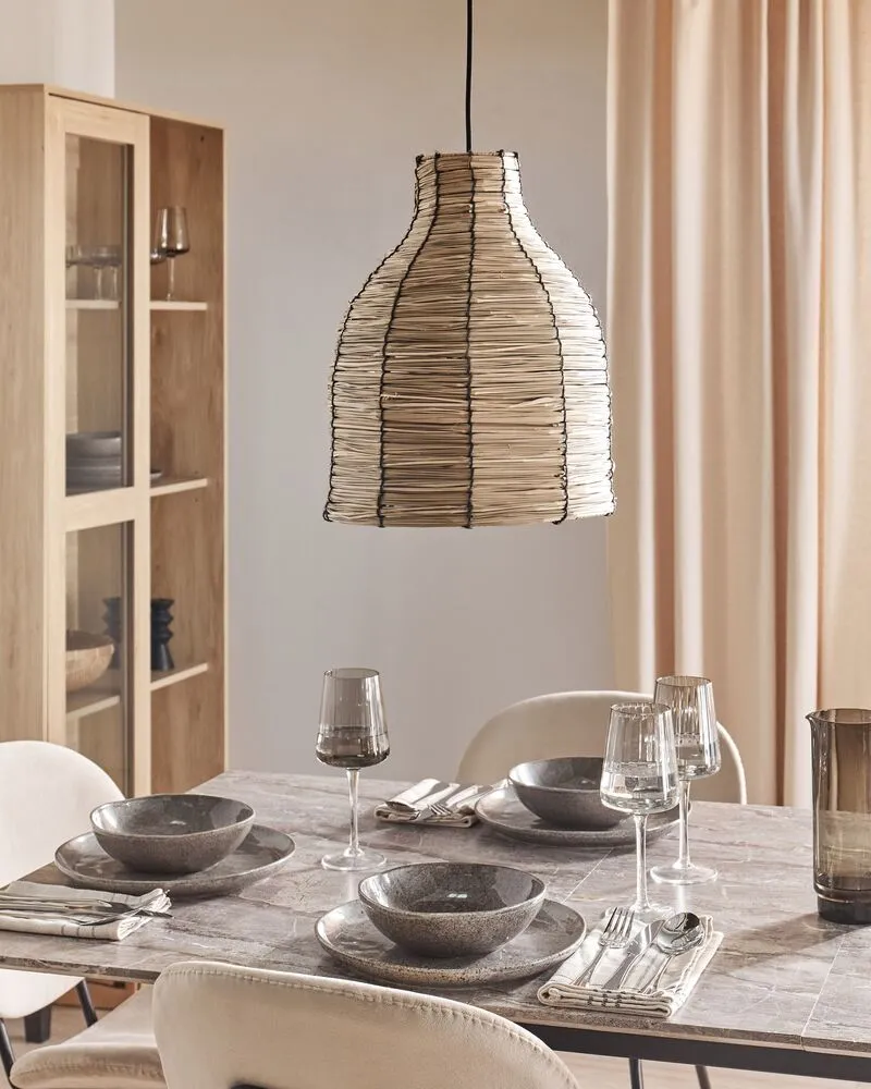 Lampe suspendue en herbier marin naturel KELAKAS