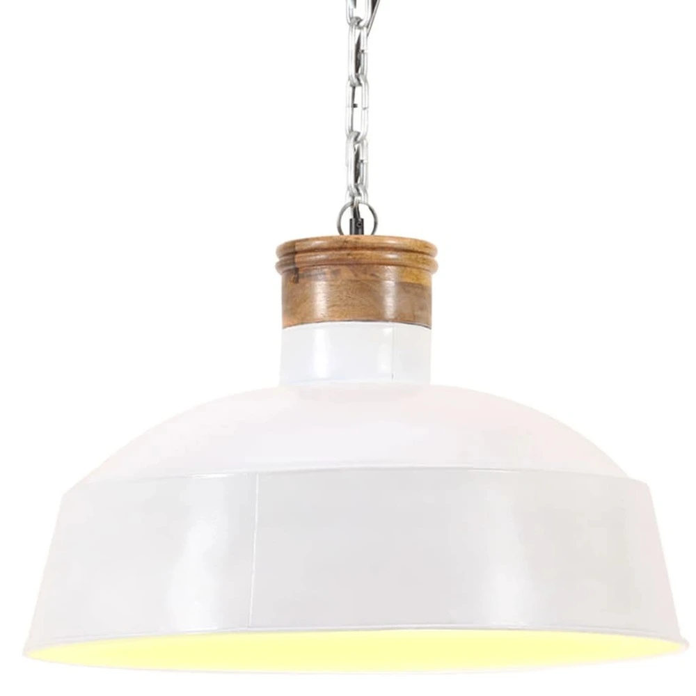 Lampe suspendue industrielle 42 cm blanc e27