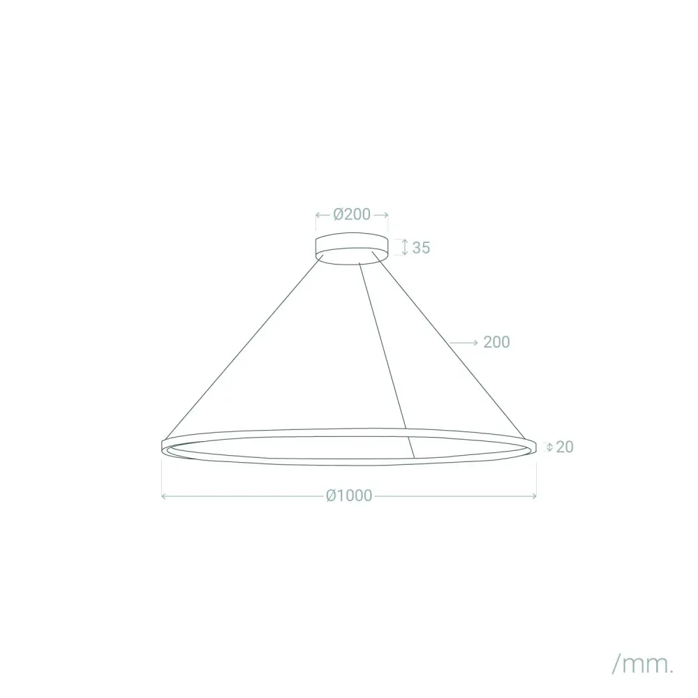 Lampe suspendue métallique LED 28W avec CCT ajustable modèle Big Ivalo