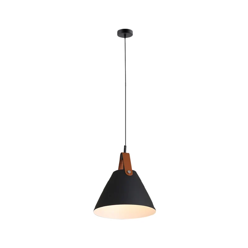 Lampe suspendue nordique à suspension basique Frustum gris/blanc/noir de 10,5 "/14" de largeur avec abat-jour en métal et...
