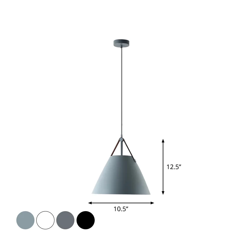 Lampe suspendue nordique à suspension basique Frustum gris/blanc/noir de 10,5 "/14" de largeur avec abat-jour en métal et...