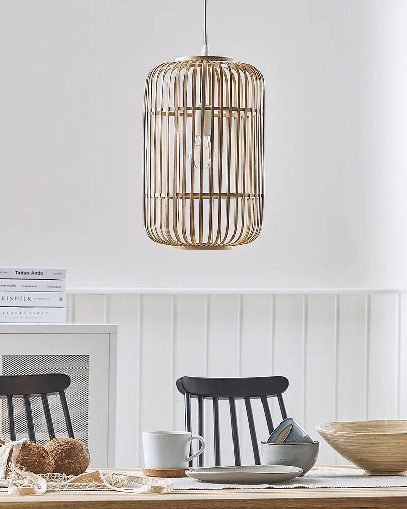 Lampe suspension cylindre en bambou évident AISNE