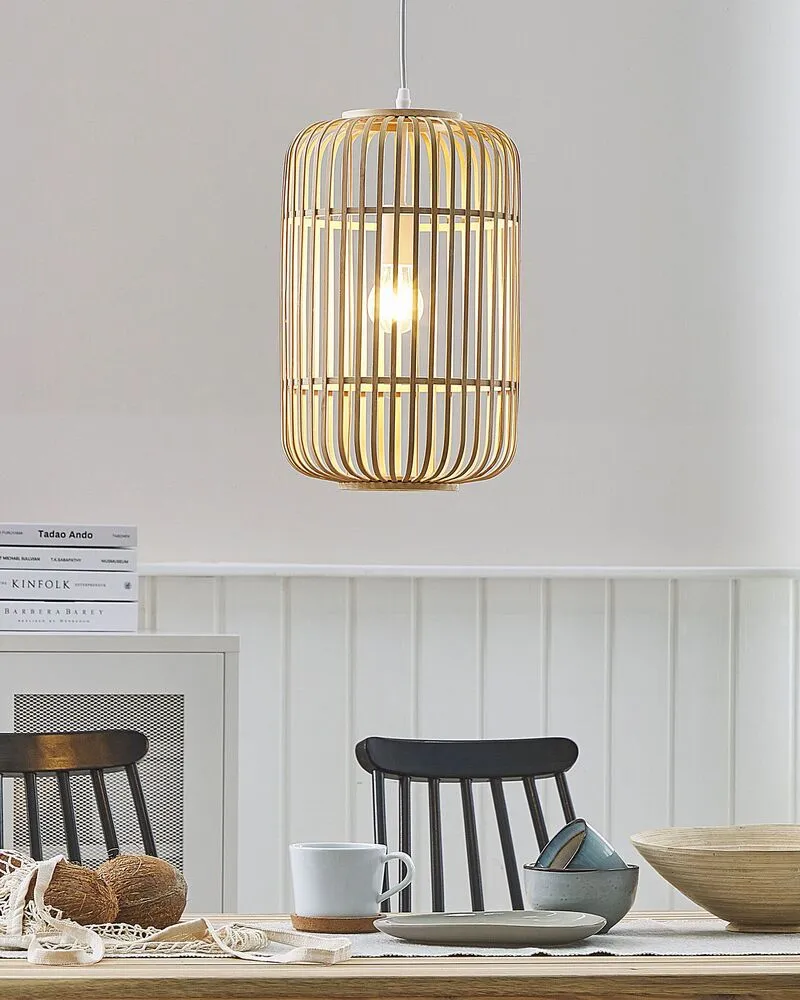 Lampe suspension cylindre en bambou évident AISNE