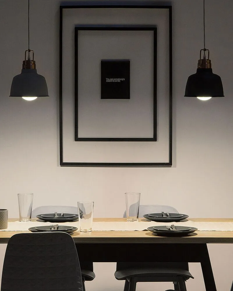 Lampe suspension gris et cuivré NARMADA