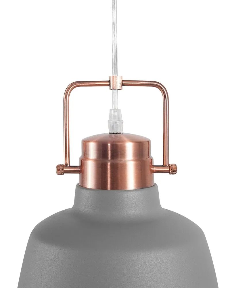 Lampe suspension gris et cuivré NARMADA