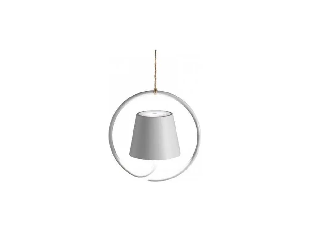 Lampe à suspension LED sur batterie et dimmable Poldina Blanc