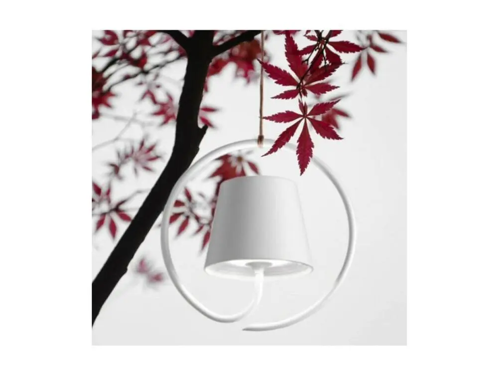 Lampe à suspension LED sur batterie et dimmable Poldina Blanc