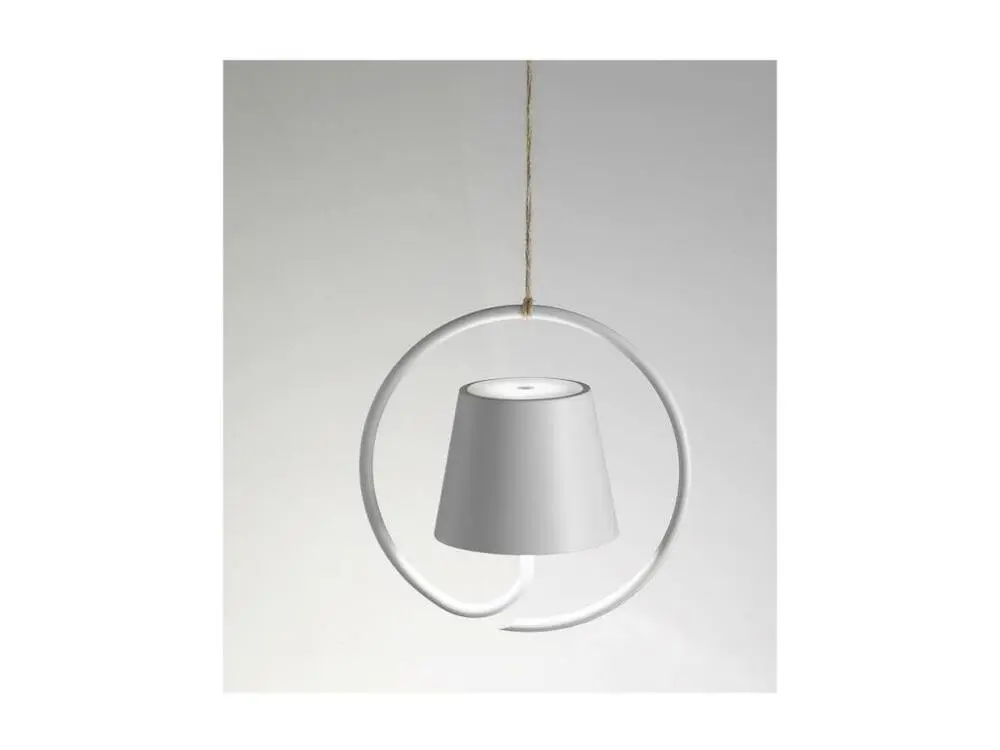 Lampe à suspension LED sur batterie et dimmable Poldina Blanc