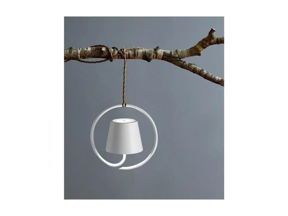 Lampe à suspension LED sur batterie et dimmable Poldina Blanc