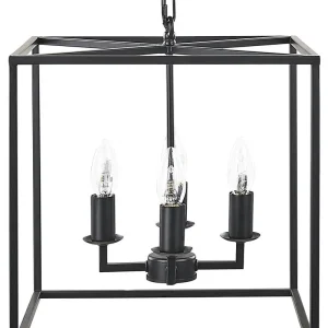 Lampe à suspension 4 lumières métal noir WANCHET