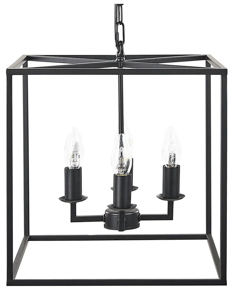 Lampe à suspension 4 lumières métal noir WANCHET