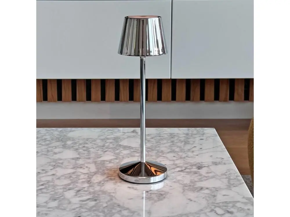 Lampe de table EMILY Argent aluminium H25cm