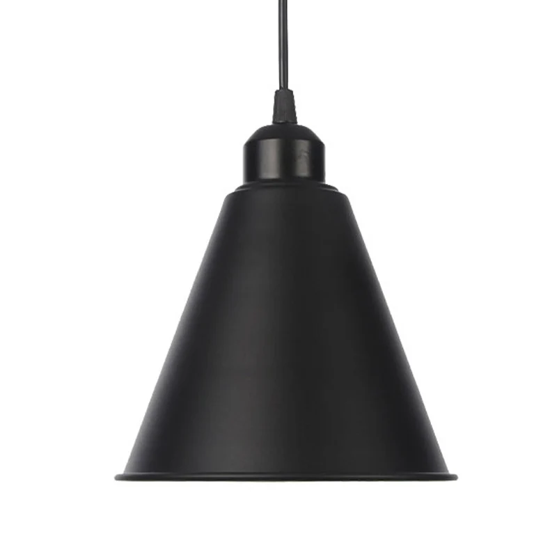 Luminaire suspendu d'intérieur à 1 lumière, luminaire suspendu noir/blanc de rigide avec abat-jour en métal conique/ondulé...