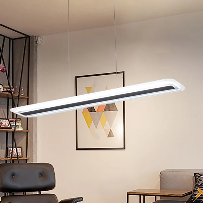 Lustre à panneau noir, luminaire suspendu en acrylique de Style Simple, lumière LED chaude/blanche, 16/23.5/31.5 pouces de...